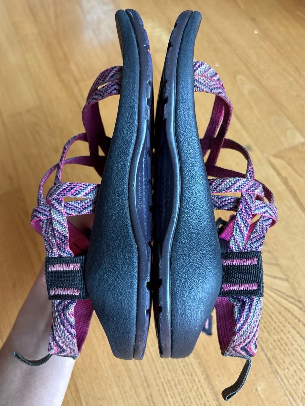 Chaco ZX/1 Classic Sandals Youth Size 1 Ecotread Pink Purple Black Multi-colored
